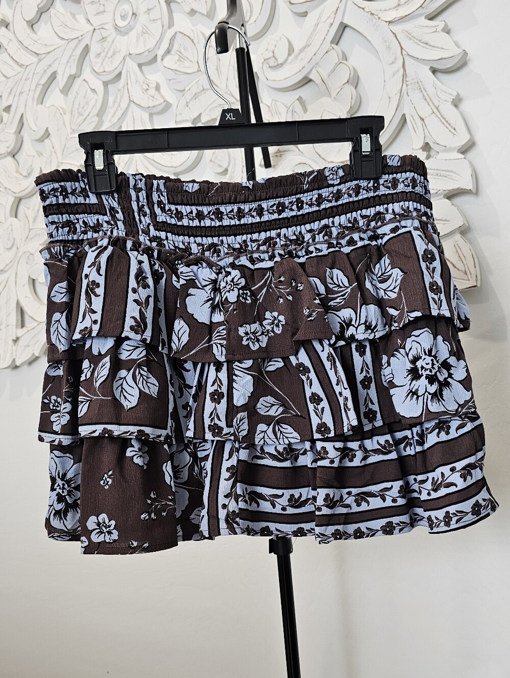 Gianni Bini  Brown White Floral Two-Piece Skort Set Women's Sz XL - Picture 7 of 15
